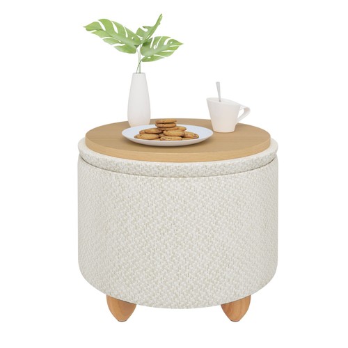 Round storage ottoman - round,