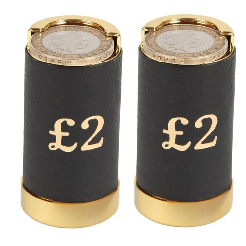 Coin holder leather two - coin,