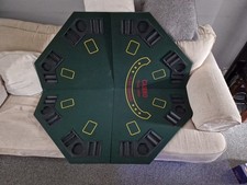 120cm 8-Player Foldable Poker Table Top w/Carrying Bag & Cup Holders-Green