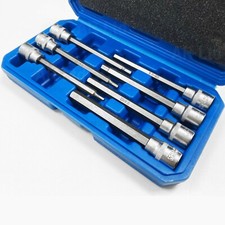 Male HEX Bit Sockets Set extra long 3-10mm Hex Allen key Socket  Bits 3/8" drive
