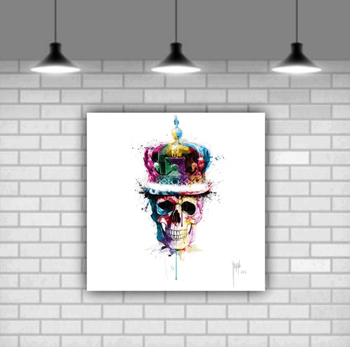 Colourful skull canvas - colourful, wall