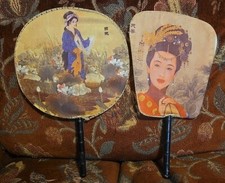 2 Vintage Silk Oriental Hand