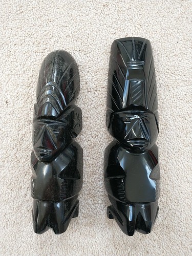 Obsidian carved sculptures - obsidian,