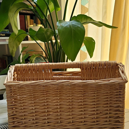 Wicker magazine rack basket - wicker,
