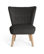 Habitat Alexis Velvet Cocktail Chair - Charcoal | Upholstered Lounge Chair Bedro