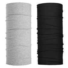 Biker Cotton Neck Tube Snood Scarf Warmer Face Mask Balaclava Plain Black