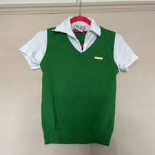 Backswing Ladies Golf Polo Tshirt. Size 12 Green & White. Pub Golf Fancy Dress
