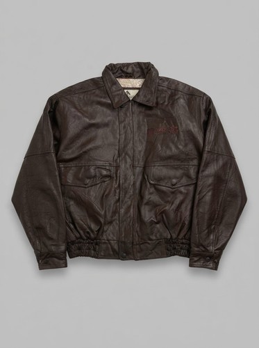 Vintage 90s brown real leather - vintage,