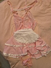 Pink sissy maids uniform uk16