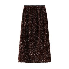 Back Slit Straight Long Skirt Package Hip Skirt Sequin Women's Autumn New Style
