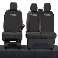 FORD TRANSIT CUSTOM EMBROIDERED FRONT SEAT COVERS (2023 ONWARD) BLACK 334