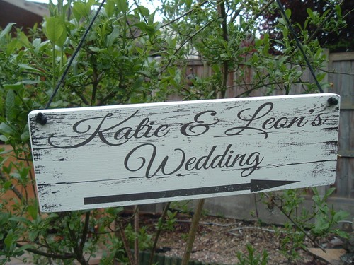 Rustic wedding this way sign - rustic,