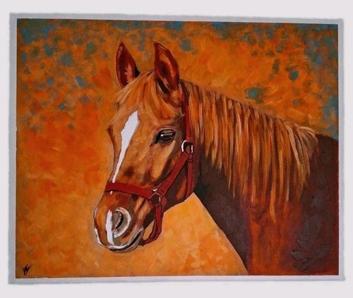Original horse painting - painting, –