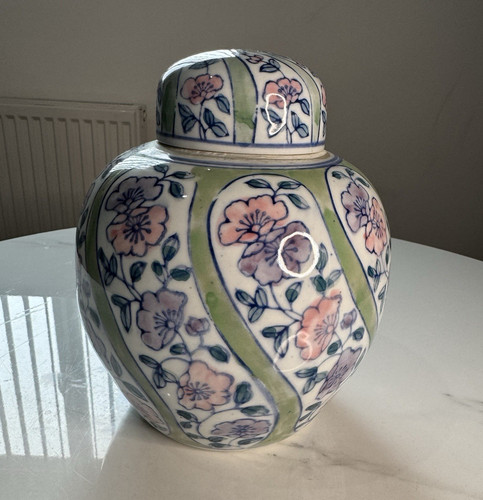 Floral glossy ceramic ginger - floral,