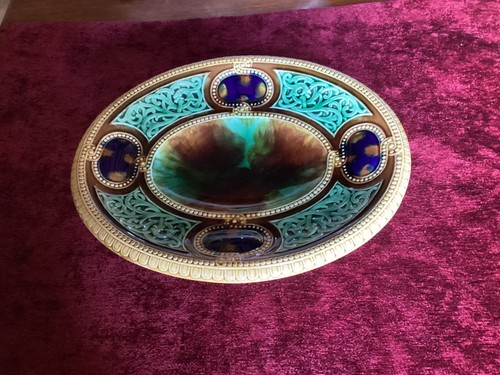 Art nouveau majolica - majolica, footed