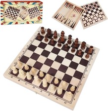 Wooden Chess, Checker, and