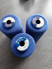 3 x 5000 Yards Blue Overlocking Sewing Machine Moon Polyester Thread Cones