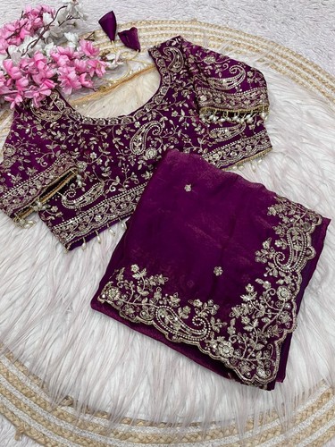 Wine silk ready wear saree - ready,