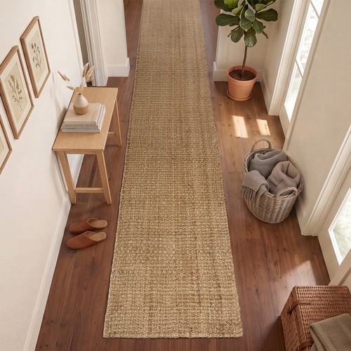 Natural jute runner rug - jute,