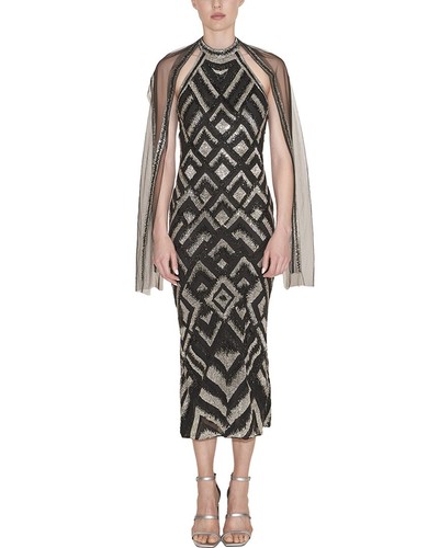 Reem acra beaded halter midi - reem,