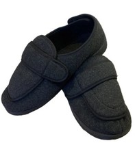 LESVAGO Fabric Memory Foam Diabetic/Arthritis Slippers Charcoal Grey UK8 VGC