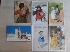 Sunlight Soap -  Set Of SIX Early 20th Century Advertising Cards And Adverts