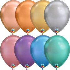 Qualatex Chrome 7" or 11" Latex Decorator Balloons Pack of 5,10, 25 or 50