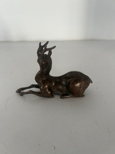 Miniature bronze deer - bronze,