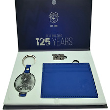 Cardiff City Celebrating 125 Years Pack. Key Ring, Card Holder and Badge.