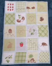 IKEA Vandring Ruta Baby Blanket Quilt Comforter Hedgehog Patchwork Preloved