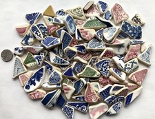 100 + Sea Glass Style Pottery Pieces Jewellery Picture Art Crafting,Mosaics .1