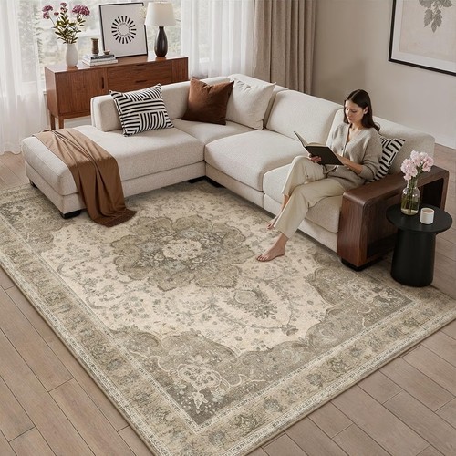 Vintage rug large washable - rug,,