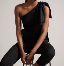 Ted Baker Black One Shoulder Jumpsuit With Bow BNWT Size 2