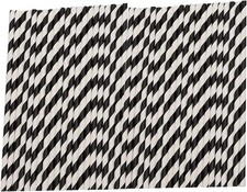 Black/White Paper Straws - Biodegradable Compostable Eco-Friendly