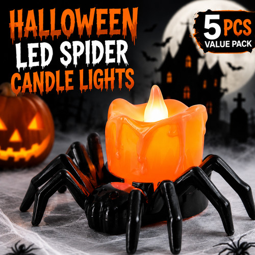 5pcs halloween led - led, spider