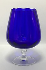 Large Blue Brandy Glass