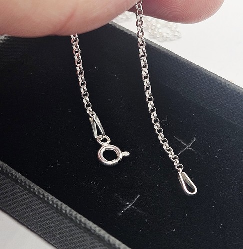 Silver chain necklace rolo - necklace,