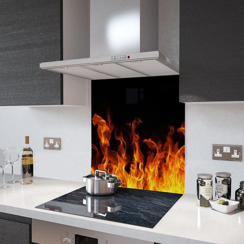 Glass splashbacks real flames - real,