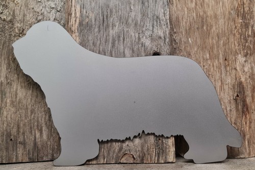 Bearded collie metal sign - bearded, hand