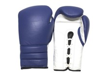 Leather Boxing Gloves Muay Thai Laceup Sparring Training MMA Fight 16 oz Gloves