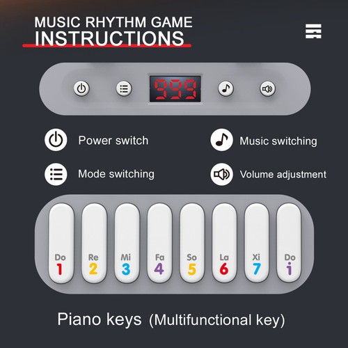 Kids mini piano - mini, red