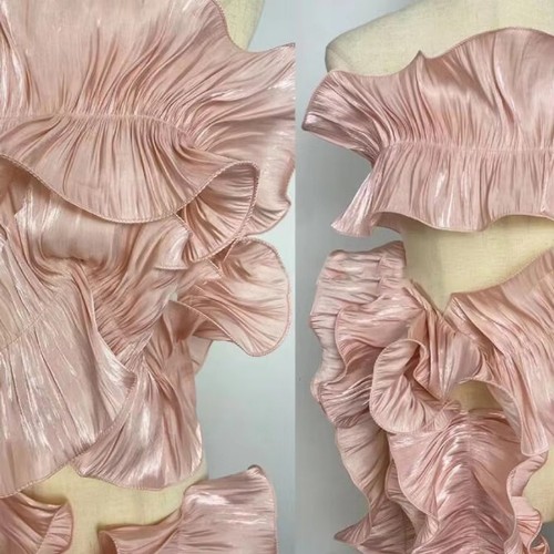 1yard ruffle lace edge satin - 1yard,