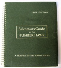 HUMBER HAWK Car Salesmans Guide 1949 #62/2/49/3/EI