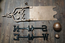 Antique Wind Weather Vane Banner Flag Church 1700s / Victorian Brass  Iron parts