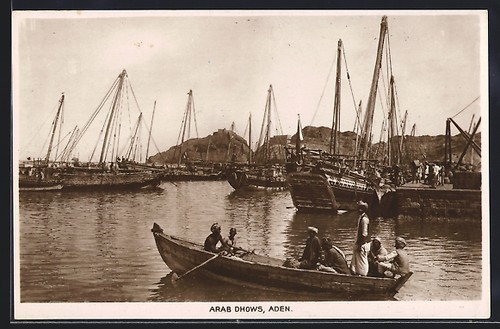 Aden arab dhows postcard - aden,,