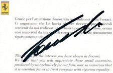 Niki Lauda Hand Signed White Ferrari  Card (145x95mm).