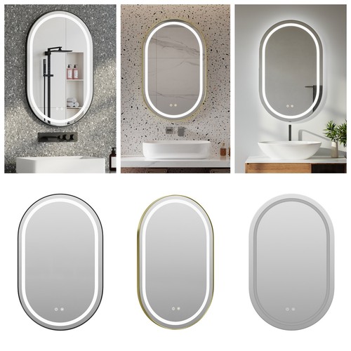 Oval illuminated bathroom - oval,