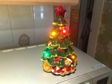 Vintage musical ceramic christmas tree with lights plays Jingle Bells and others