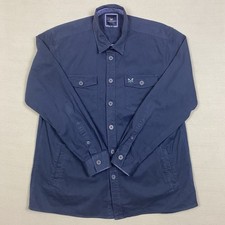 Crew Clothing Co Men’s Overshirt XL Navy Blue Cotton Button Up Casual Jacket