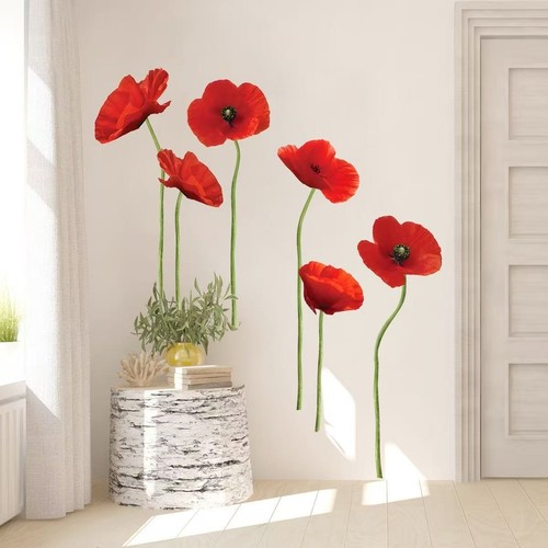 Red poppy flowers - red,